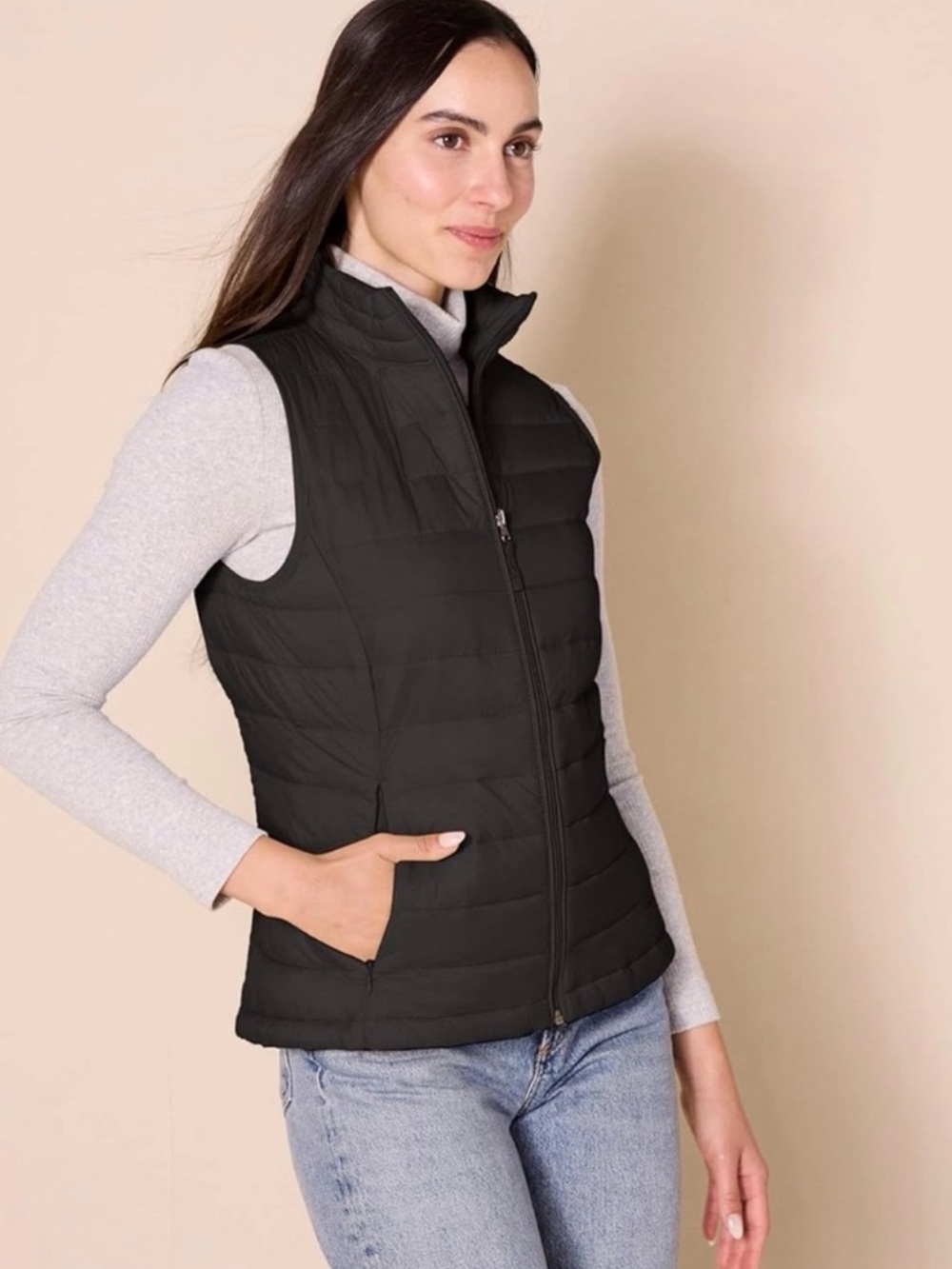 Black Packable Puffer Vest - Lightweight Travel Layer